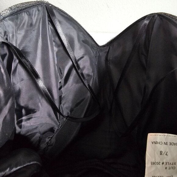 Vintage Roberta Sequin Cocktail Mini Dress Sweetheart Silver Black Size 7/8 - Picture 7 of 11